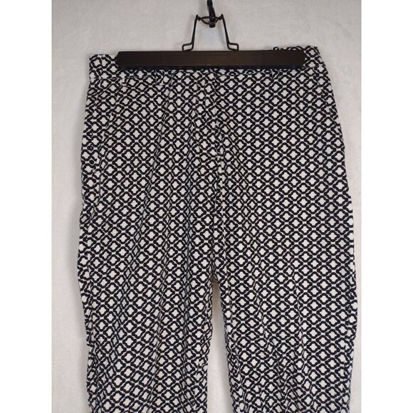 H&M Womens 6 Black and White Latice Pattern Straight Leg Dress Work Pants - Picture 2 of 10